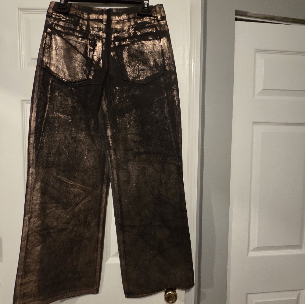NWT- Gianni Bini Metallic Bronze High-Rise Pants - Picture 9 of 13